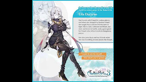 Atelier Ryza 3 - Lila Decyrus Character Bio