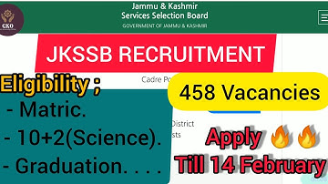 JKSSB 458 Vacancies 💥@Adv. No. 7 | JKSSB Recruitment 2020-21| Gain Knowledge Official