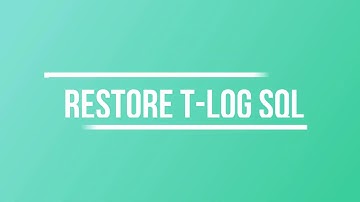 Restore Transaction Log SQL, Restaurar el T-Log SQL SERVER