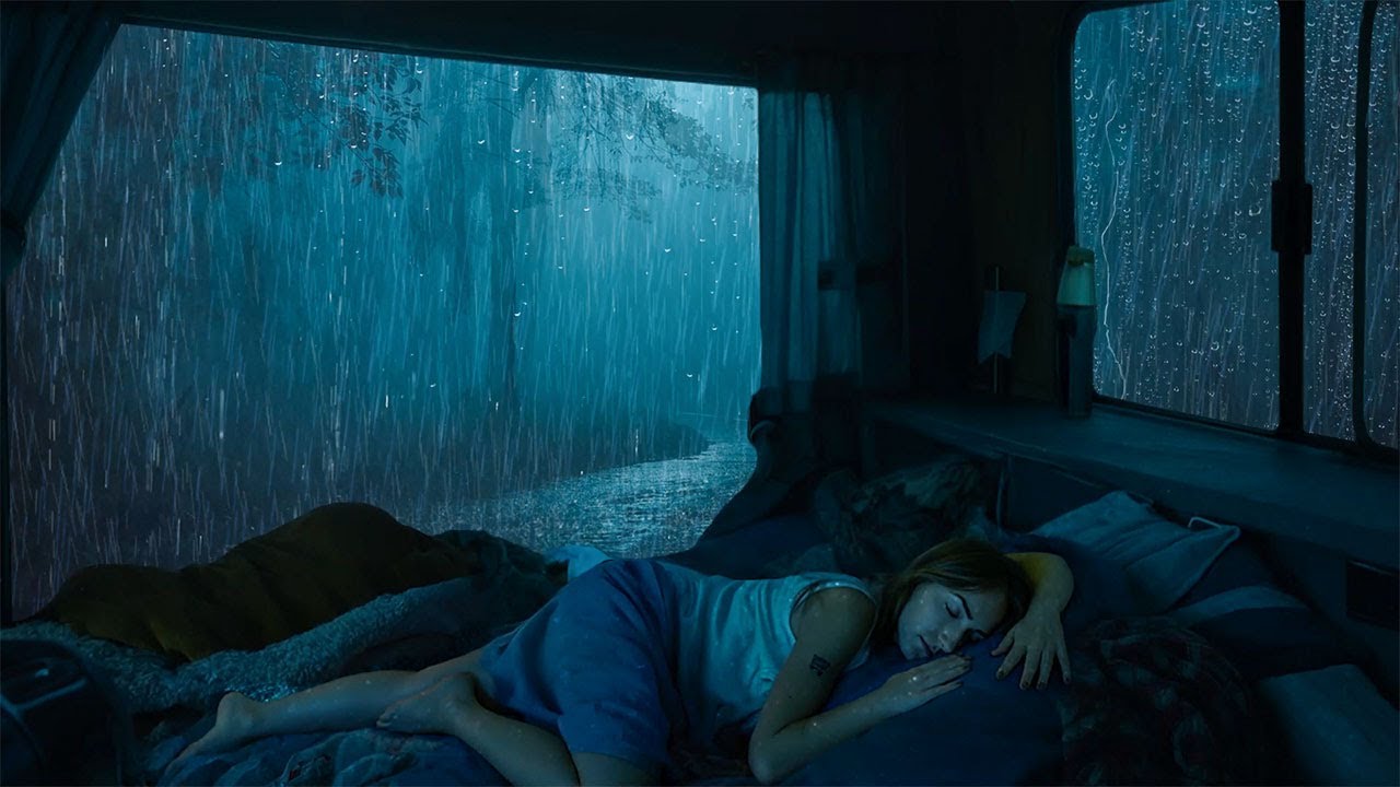 Fall Asleep in Minutes with Gentle Rain Outside the Window | Soft Thunder & Cozy Car Relaxation