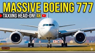 Massive Boeing 777 😱✈️ Head On Taxiing in 4K 🌍🔥 Epic Aviation Footage 🚀✨ @Houseofhighlights #dubai