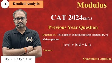CAT 2024 Slot 3 Quant Question| Modulus Question based on Number of Integral Solution #catprep 