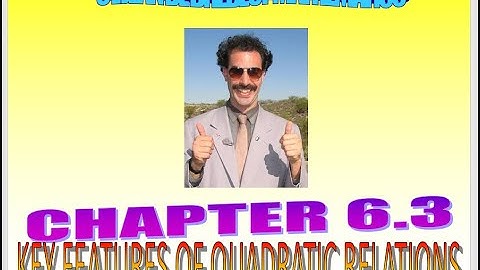 6.3 - Key Features of Quadratic Relations