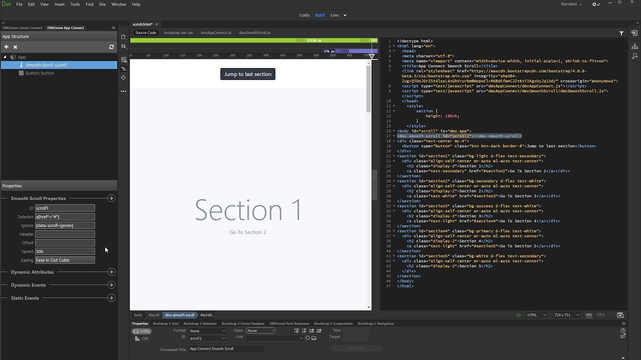 Applying Smooth Scroll Action to any HTML Element