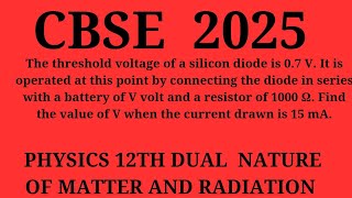 The threshold voltage of a silicon diode is 0.7 V. It is operated at this point by connecting the di