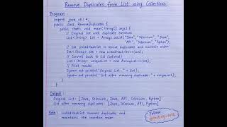 Remove duplicates from List using collections #viralvideo 