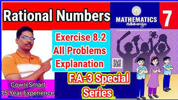 7th Class Maths New Syllabus|| Chapter-8 || Rational Numbers || Exercise 8.2 || Must Watch Video