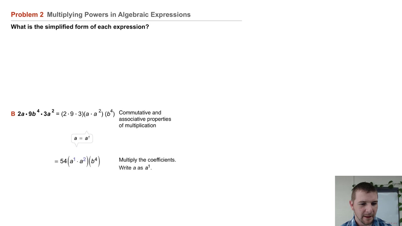 Algebra 1 7-2 Multiplying Powers wSame Base: Problem 2 - Multiplying ...