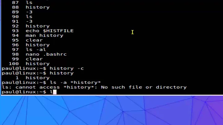 How to clear command line history in Linux