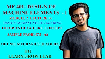 ME 401: DESIGN OF MACHINE ELEMENTS - I_MODULE 2_LECTURE 06, MET 201: MECHANICS OF SOLIDS_MODULE V