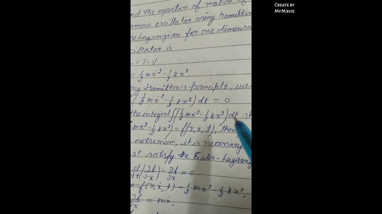 Eq. of motion of one dimentional harmonic oscillator using Hamilton's