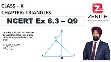 In Fig. 6.39, ABC and AMP are two right triangles, right angled at B and M respectively.