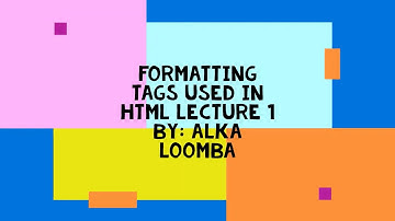 FORMATTING TAGS PART I  IN HTML    #HTML  #COMPUTERLEARNING