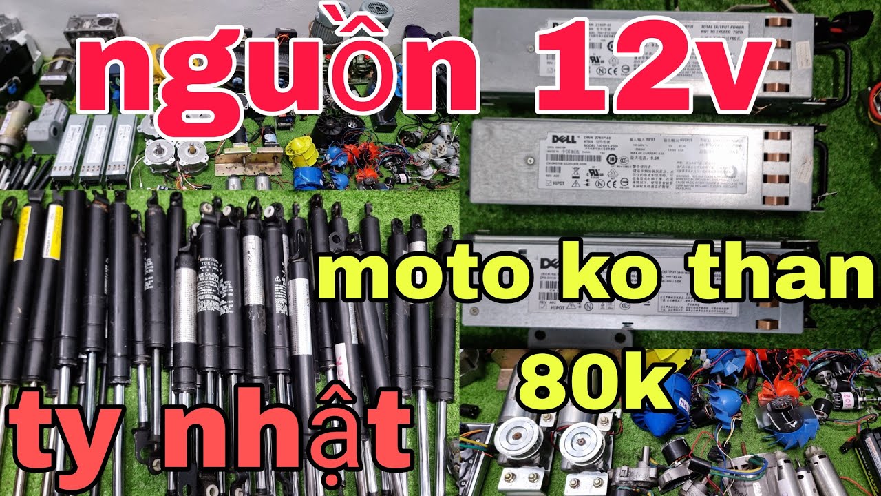 Hút bụi mỹ, ty thủy lực, nguồn dell, pin ryobi, balăng cân bằng, động cơ giảm tốc, moto brushless...