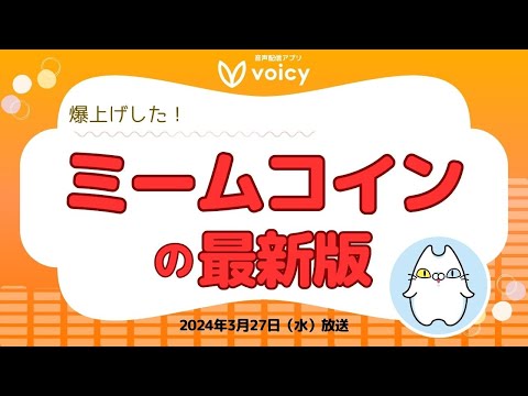 爆上げしたミームコイン最新版‼️今後の注目ポイントは⁉️【Voicy 2024年3月27日放送】