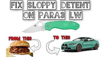 Para 3 LW sloppy detent Fix - Noob method.