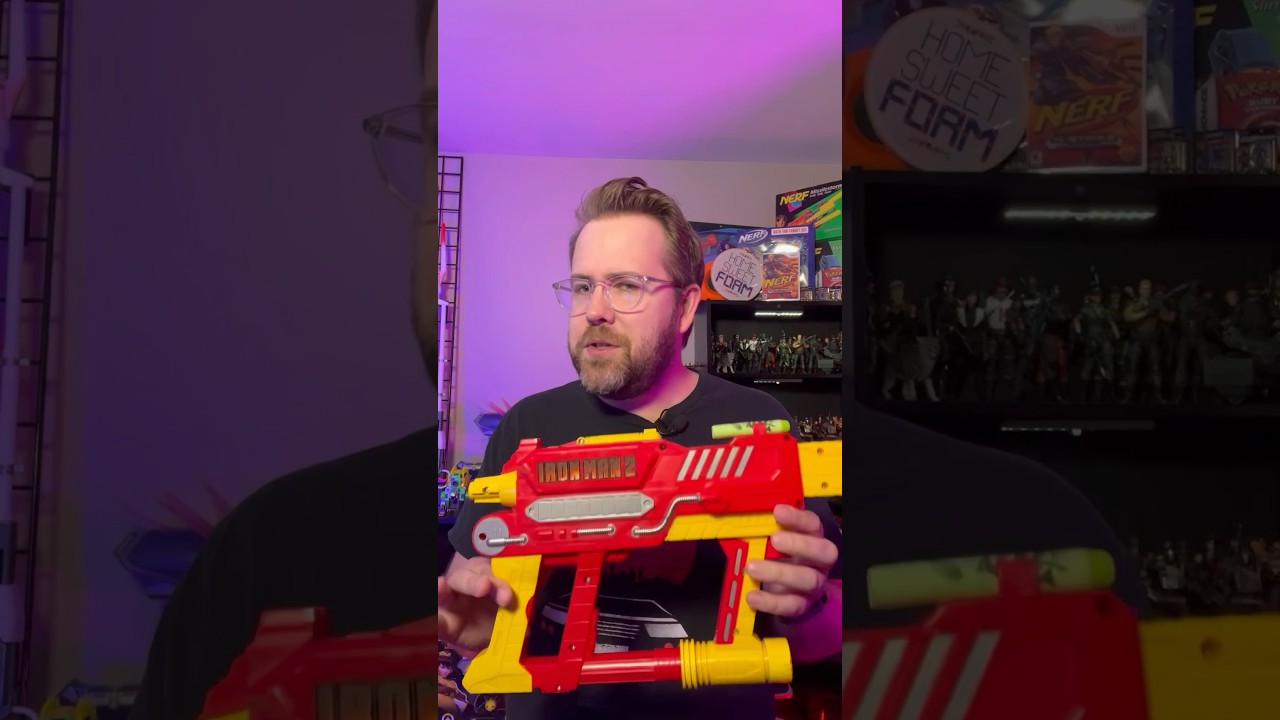 NERF アイアンマン2公開記念 アイアンストライクブラスター 伸縮ガン Ugly Blaster? The Ironman 2 Iron Strike Nerf Blaster - YouTube