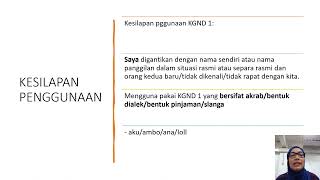 KATA GANTI NAMA DIRI ADAB (BAHAGIAN 1) KATA GANTI NAMA DIRI ADAB (BAHAGIAN 1)