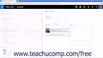 Outlook Web App Tutorial Creating a Contact List 2015 Microsoft Training