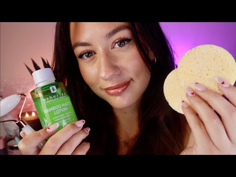 ASMR Friend Does Your Skincare Before Bed 🌙  personal attention roleplay for sleep