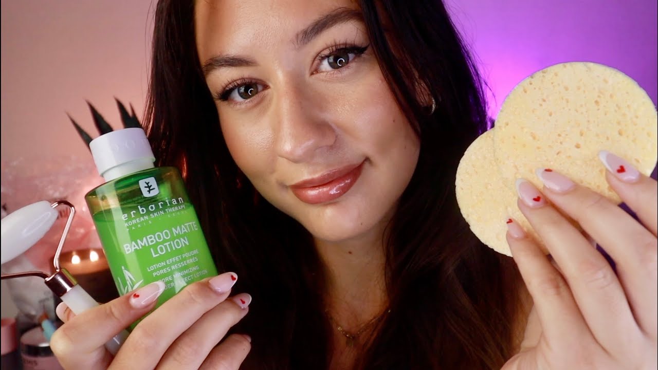 ASMR Friend Does Your Skincare Before Bed 🌙 personal attention roleplay