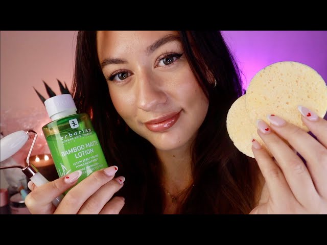 ASMR Friend Does Your Skincare Before Bed 🌙  personal attention roleplay for sleep