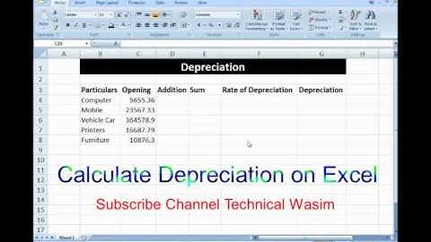How to calculate Depreciation on Excel by Abdul Wasim Fahim