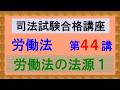 〔独学〕司法試験・予備試験合格講座 労働法(基本知識・論証パターン編)第44講:労働法の法源2、労使委員会、付加金支払命令