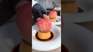 深夜25時まで営業するカフェの丸ごと桃プリン🍑 #東京グルメ