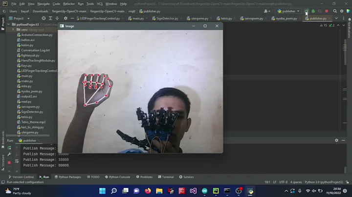 A.I Kendali Arm Robot - Hand Tracking dengan OpenCV Python dan Arduino