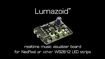 Lumazoid realtime music visualizer board for NeoPixel or other WS2812 LED strips