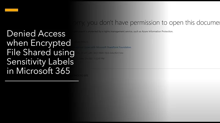 Denied Access when Encrypted File Shared using Sensitivity Labels in Microsoft 365