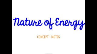 Unit 3 Energy Concept 1 Notes *UPDATED*