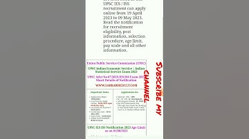 🔥🔥UPSC Indian Economic Service IES and Indian Statistical Service ISS Examination 2023 📯📯 #shorts