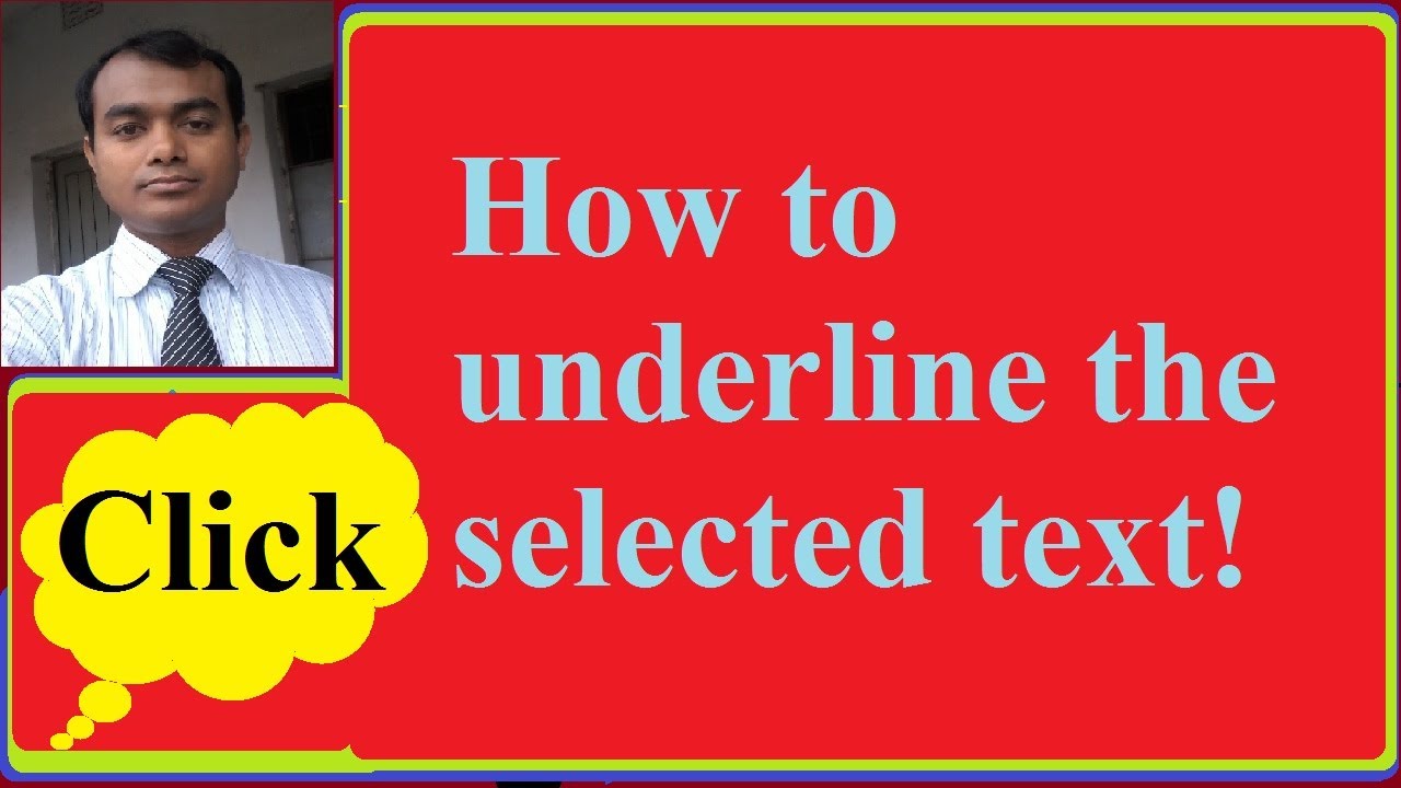 How to underline the selected text in MS word | How to learn computer ...