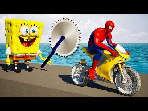 Epic Escape From SpongeBob Amazing Maze from Spiderman on a motorcycle #36