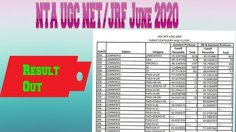 NTA UGC NET/JRF june 2020 Result Score