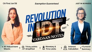 CA Final IDT Jan'26| Super-Smart Vardaan Notes Marathon for 1.5 days LDR| Score 60+ @merohangarg​