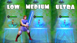 Alucard Obi-Wan Kenobi Starwars Skin in Different Graphics Settings | MLBB