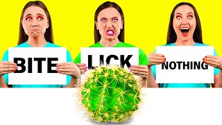 Bite Lick Or Nothing Challenge  Funny Situations By Parara Challenge