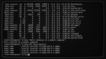 Retro terminal on a modern computer - this channel