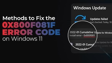 Fix Windows Update Error 0x800f081f Windows 11 Update Failed 0x800f081f Error
