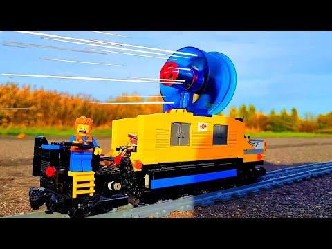 Lego train with big turbine (MOC)