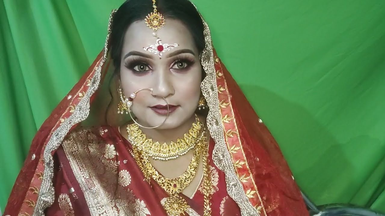 nijer biye te nije bridal makeup look ki bhabe korbe#Bengali bridal ...