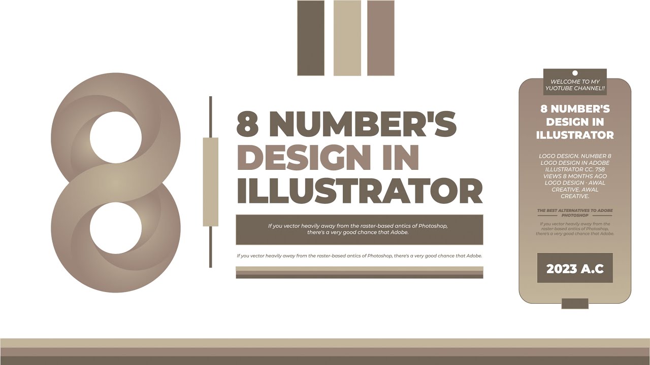 8 Number's Design In illustrator
