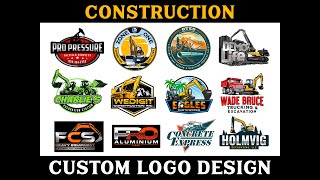 Custom Construction Logo, Contractor and Real Estate Branding, Lettering & Illustration Options