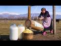 Traditional Azerbaijani Breakfast Live | Organic Butter Making at Home in Village Life
