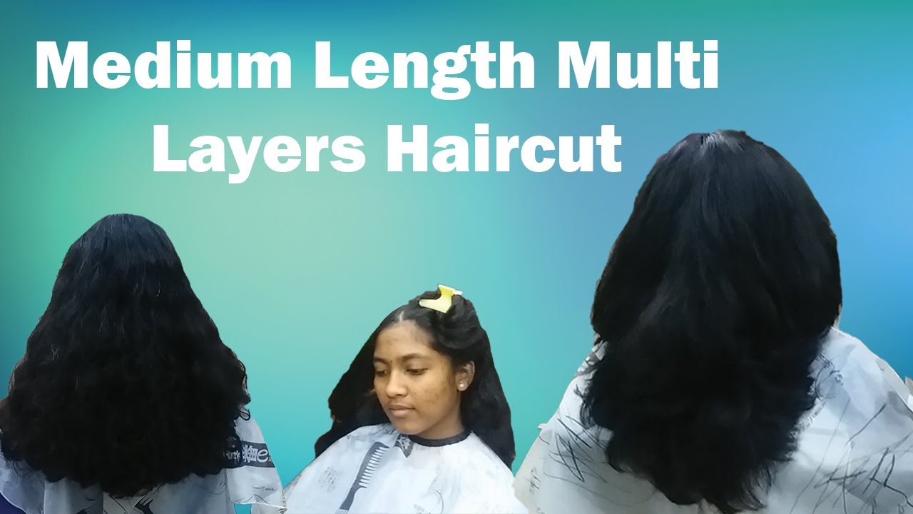 Medium Length Multi Layers Haircut - YouTube