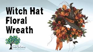 How to Make an Elegant Witch Hat Wreath | Easy Grapevine Wreath DIY #halloween