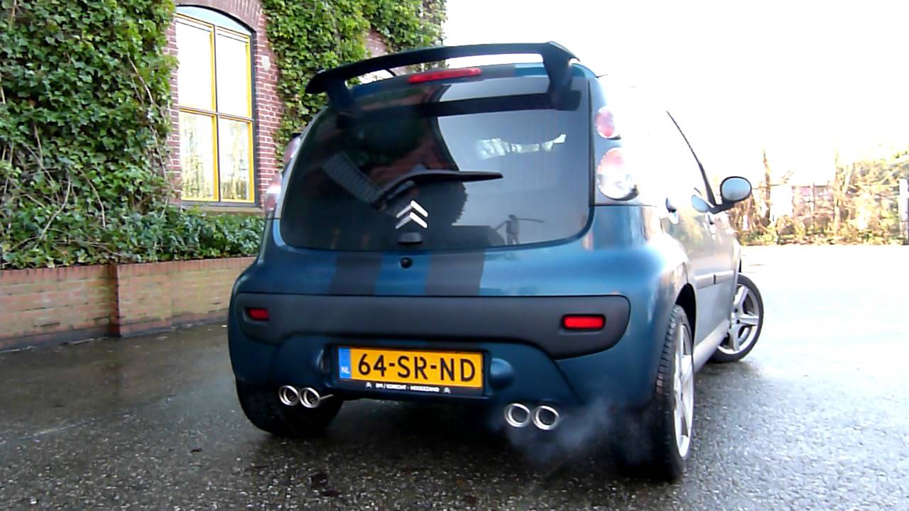 Citroen C1 1 0 Met Maatwerk Rvs Duplex Sport Uitlaatsysteem Van Eps Uitlaten Youtube